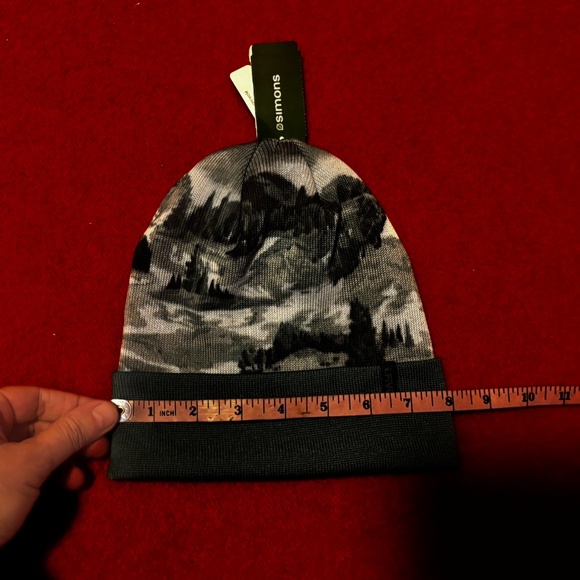 Unisex green forest print piqué knit tuque hat beanie NWT - Picture 7 of 8